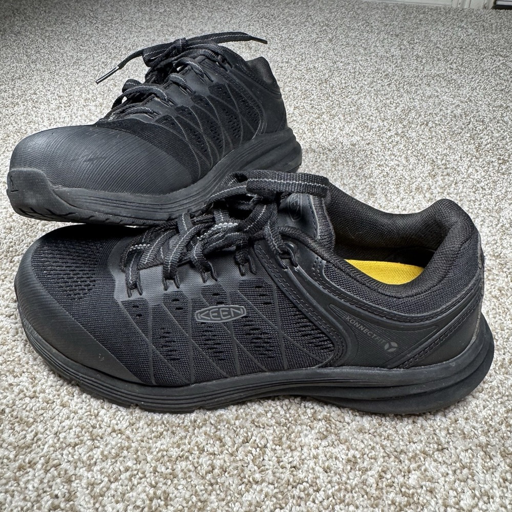 Keen Womens Size 9W Utility Vista Energy Black Carbon Fiber Toe Work Shoe